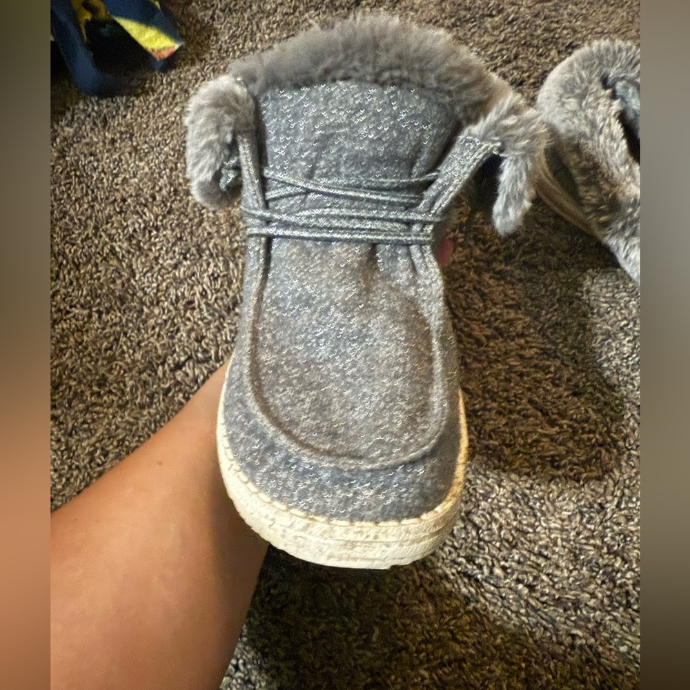 Hey Dude Soft Gray Furry Footwear